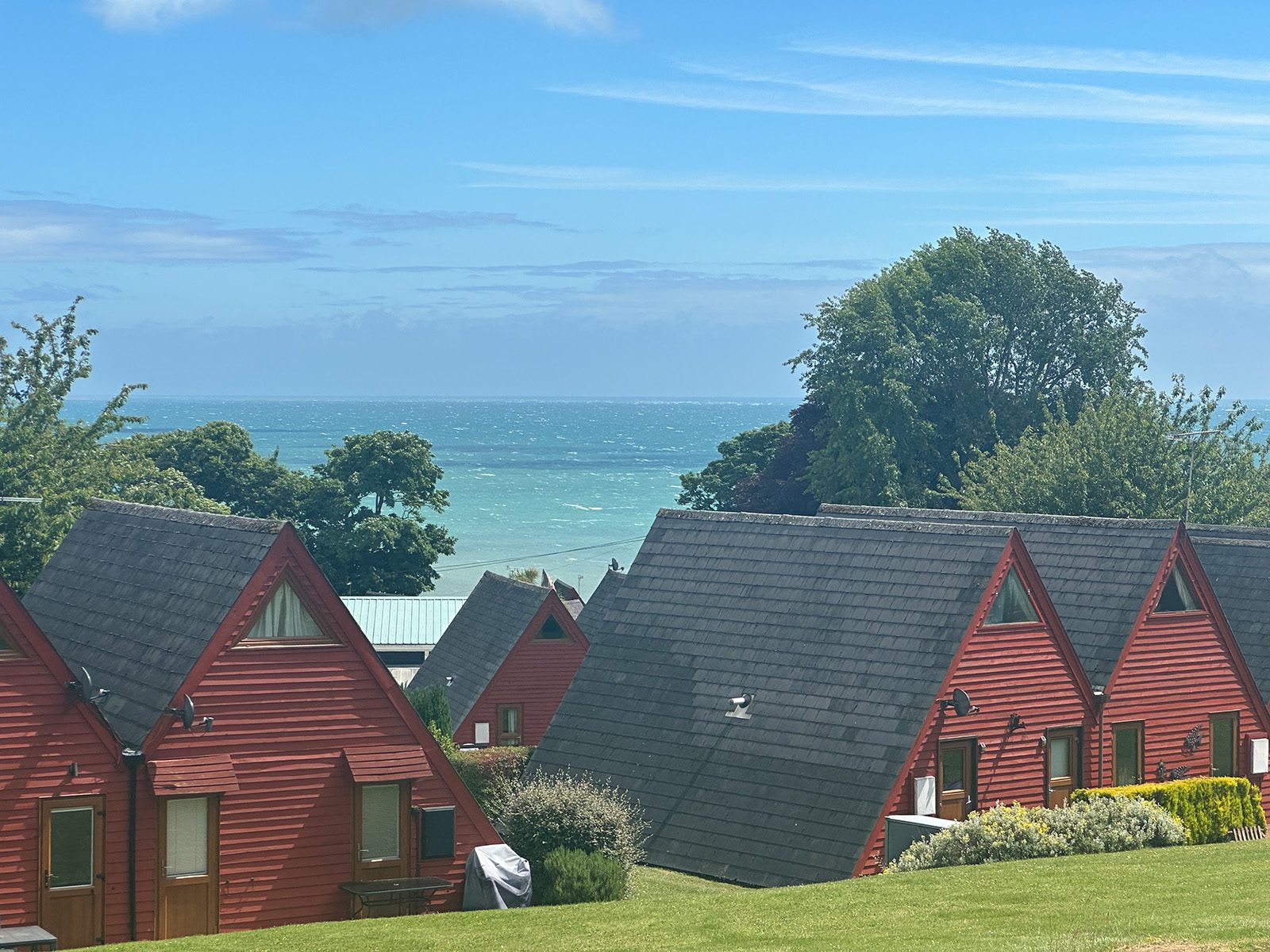 The holiday park — chalets above the sea