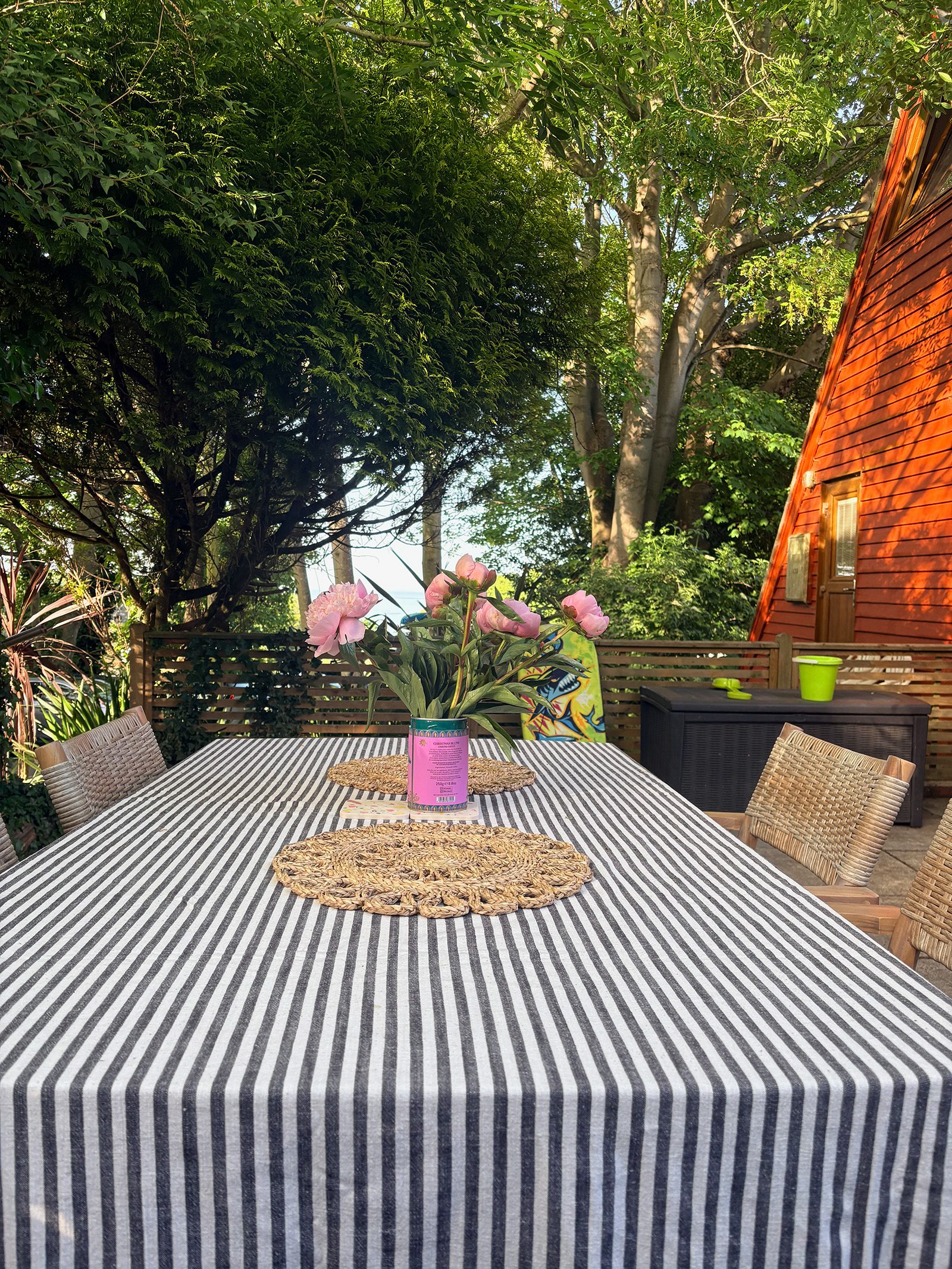 Rear terrace — outdoor dining with sea view